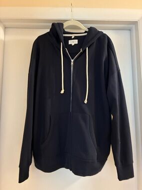 Lou & Grey Navy full zipper sweatshirt